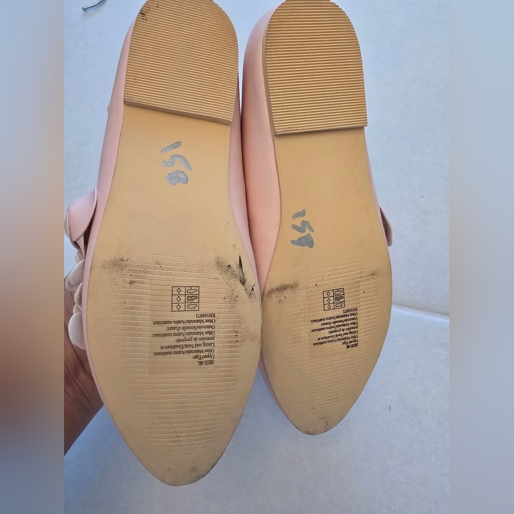 Janie And Jack Flower Ballet Girls Flats Size 4k In Pink - Picture 8 of 10